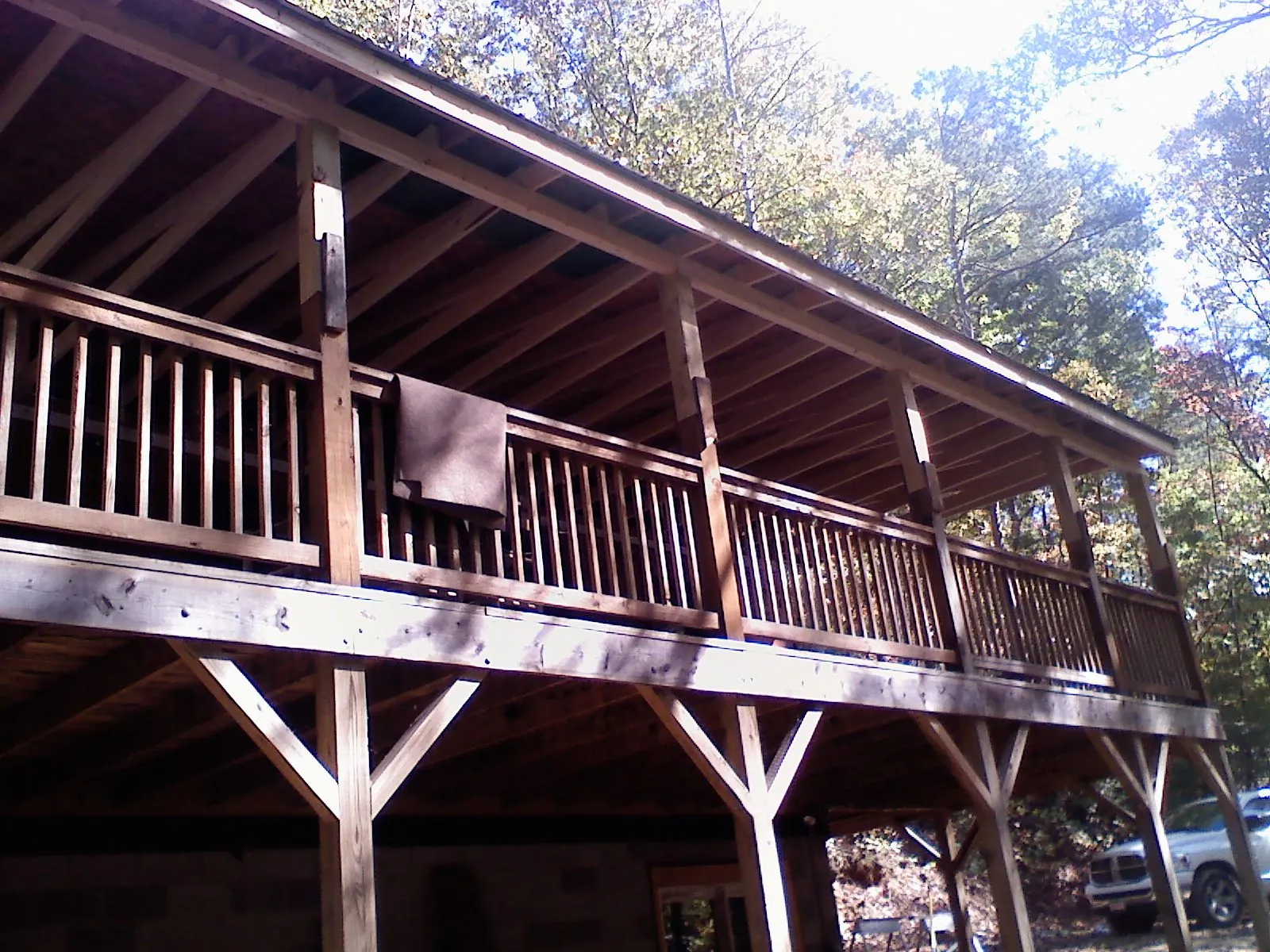 Timber framing under a new elevated porch and deck — Roof Leak Repair in San Marino by Roofing Brothers